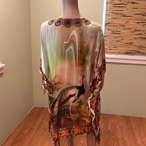 Yuka Beach Multi-colored With Bird And Rhinestones Size L - Picture 6 of 10